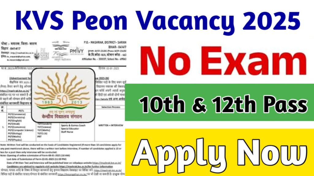 KVS Peon Vacancy 2025